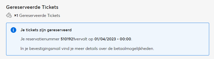 Voorbeeld status reservatie