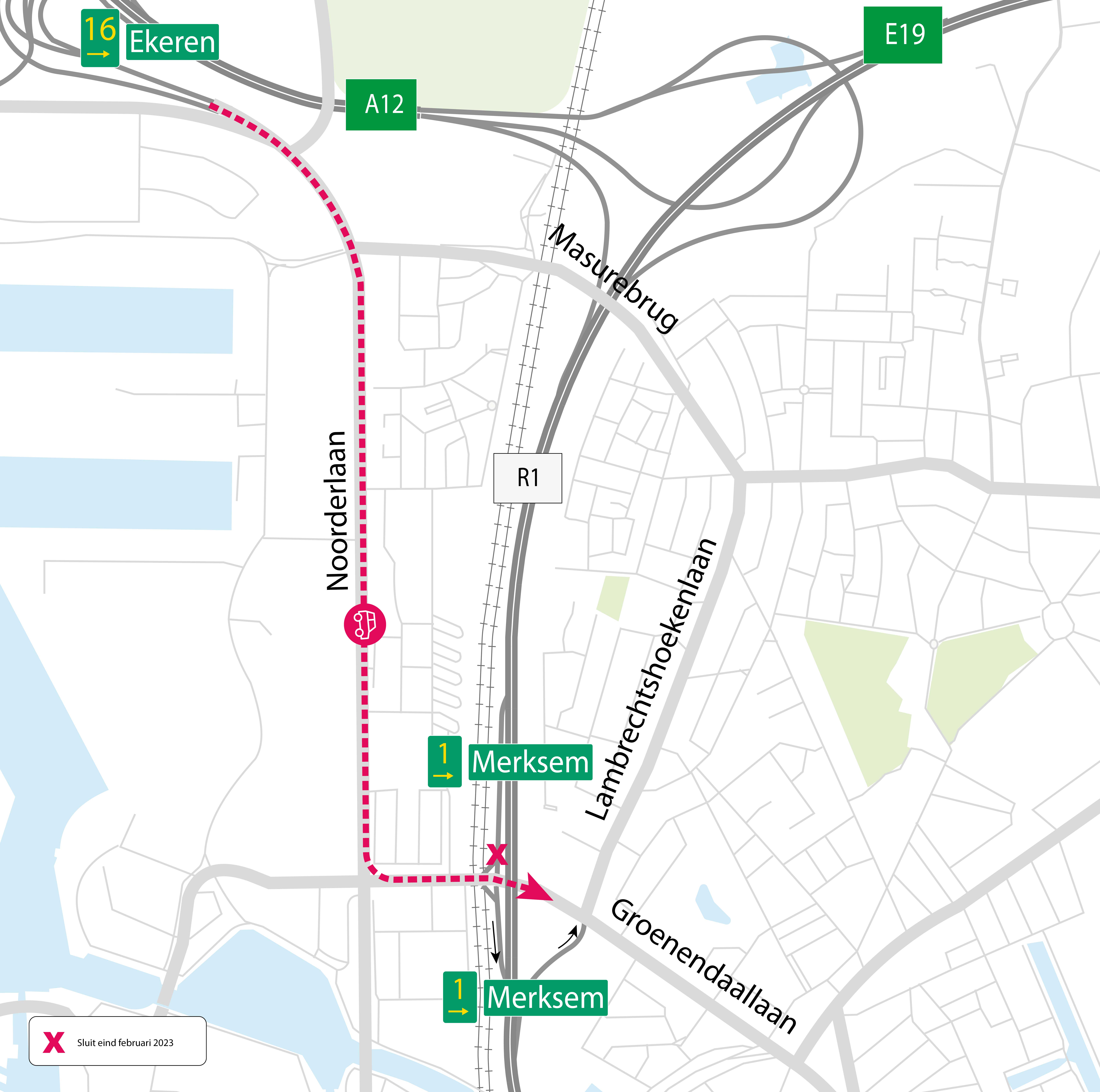 Plan afsluiten afrit merksem