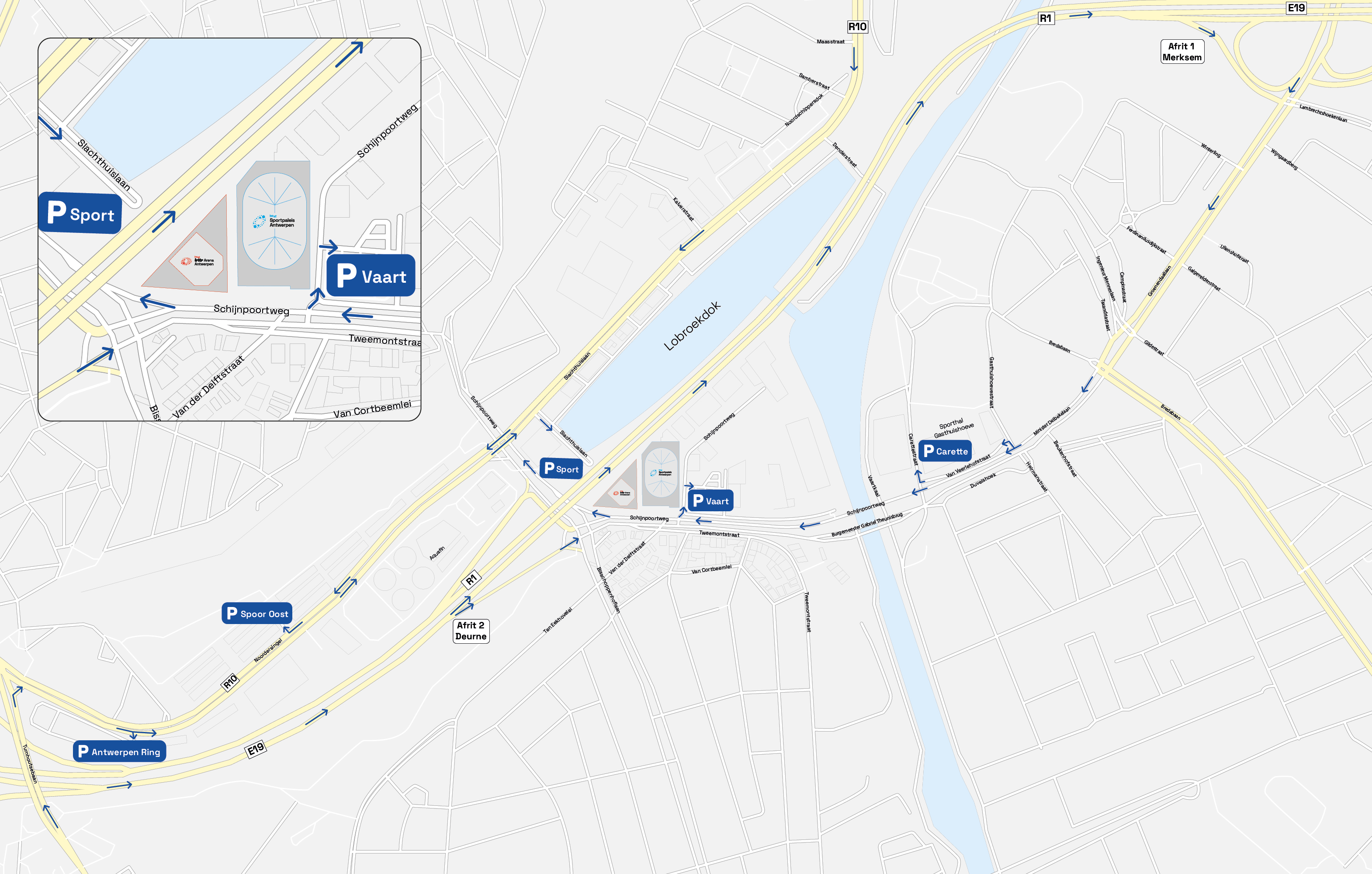 Overview parkings nearby AFAS Dome & Lotto Arena