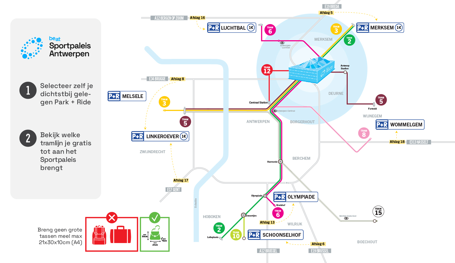 Overview Park & Ride Antwerpen