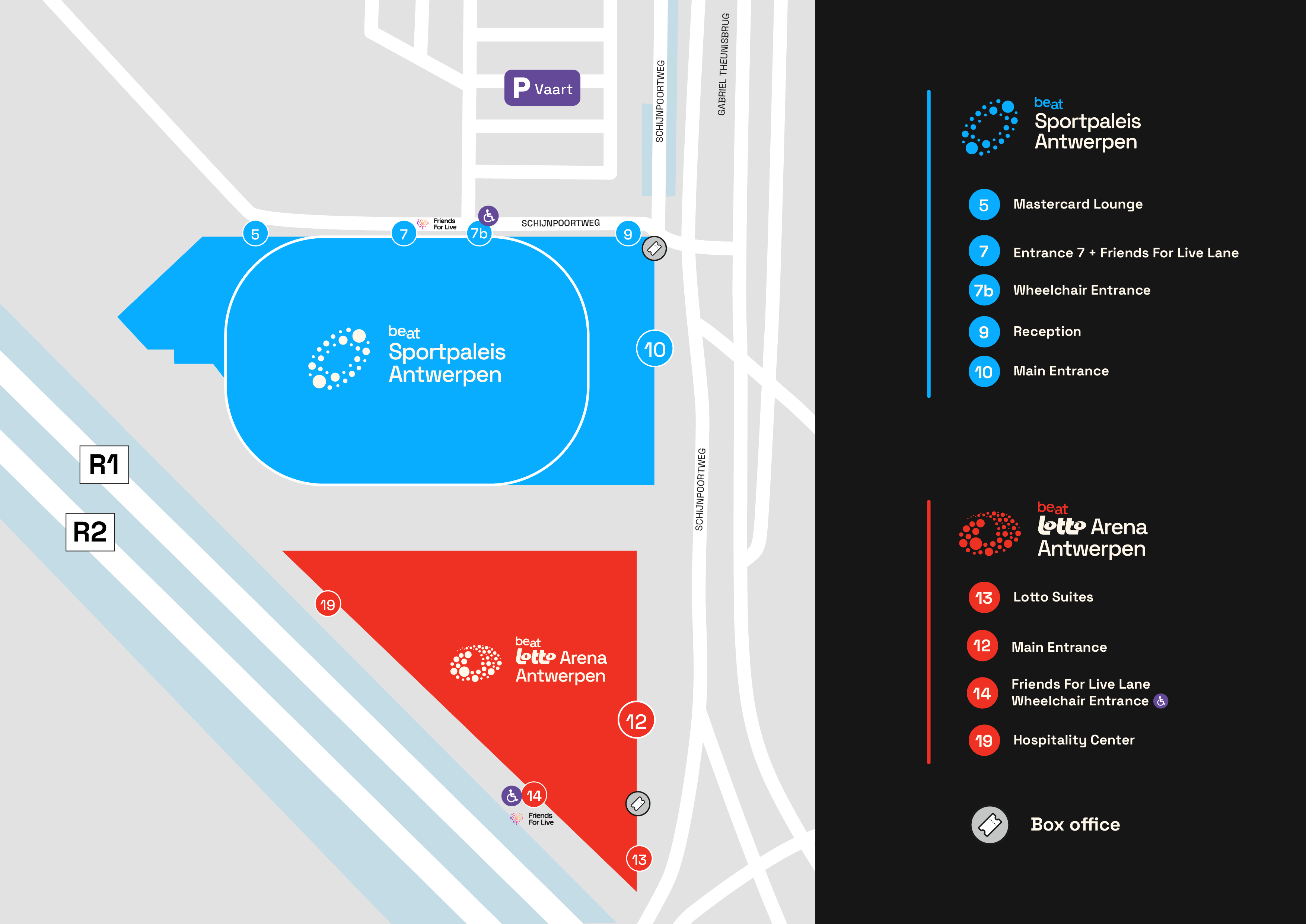 Situatieplan AFAS Dome & Lotto Arena